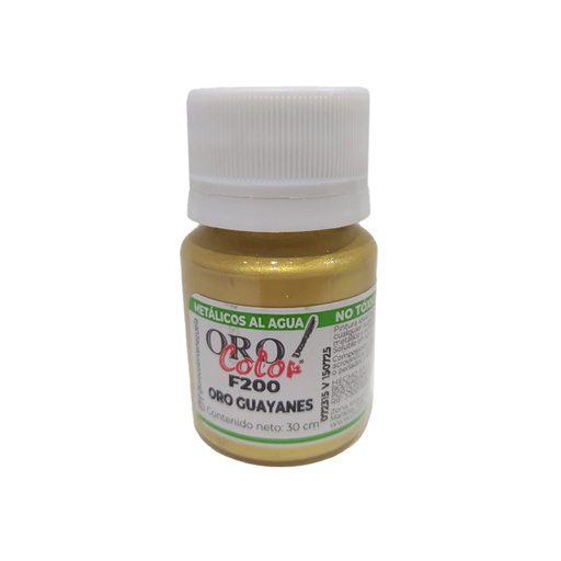 [F200-30] PINTURA METALICOS AL AGUA ORO GUAYANES 30ML