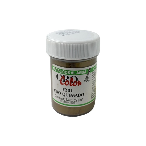 [F201-22] PINTURA METALICOS AL AGUA ORO QUEMADO 22CM