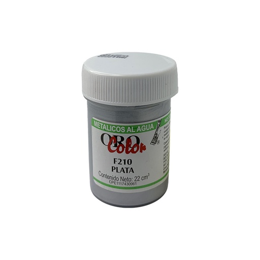 [F210-22] PINTURA METALICOS AL AGUA PLATA 22ML 