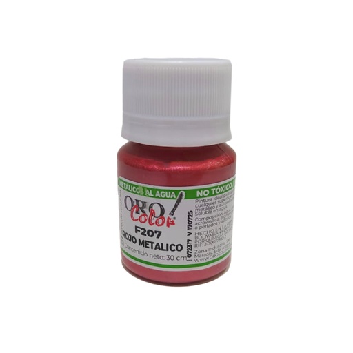 [F207-30] PINTURA METALICOS AL AGUA ROJO METALICO 30ML 