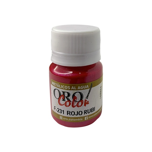 [F231] PINTURA METALICOS AL AGUA ROJO RUBI 30ML