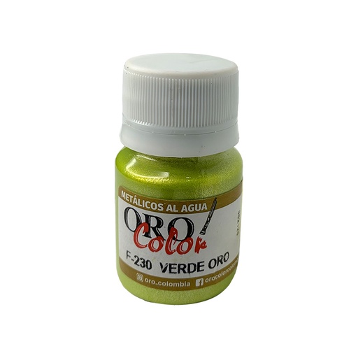 [F230] PINTURA METALICOS AL AGUA VERDE ORO 30CM