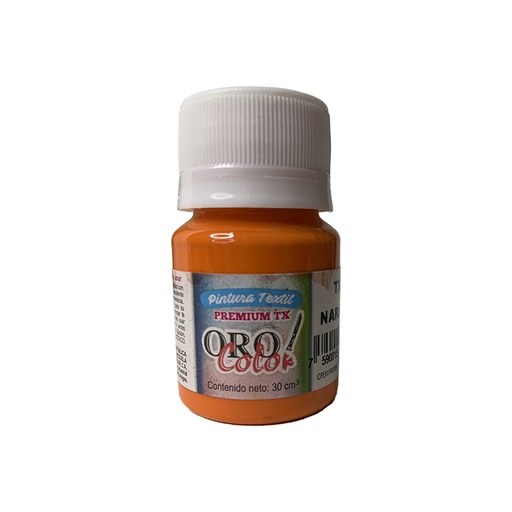 [TX308] PINTURA TEXTIL PREMIUM NARANJA 30CM