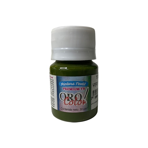 [TX358] PINTURA TEXTIL PREMIUM VERDE ACEITUNA 30ML 