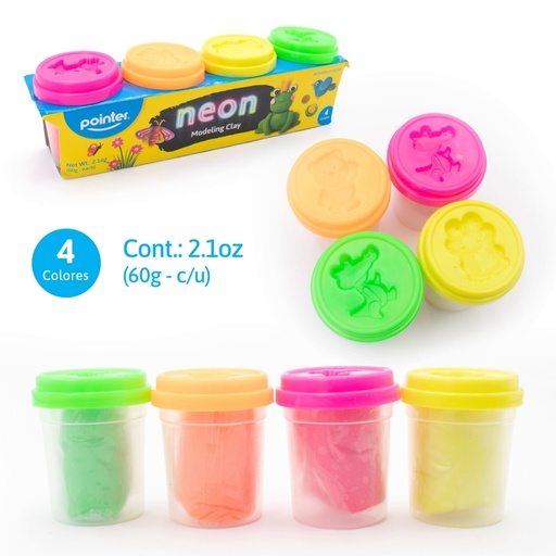 [DGH-460-N] PLASTILINA PARA MOLDEAR - COLORES NEON