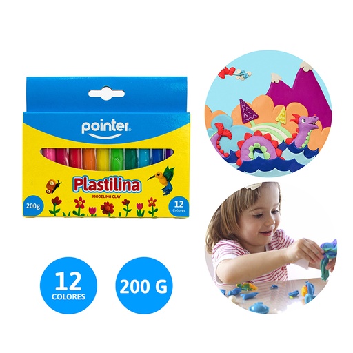 [PST-12200B] PLASTILINA x 12 COLORES