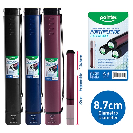 [YM-T7] PORTAPLANOS EXPANDIBLE 63CM-106.5CM (8.7CM DIAMETRO)