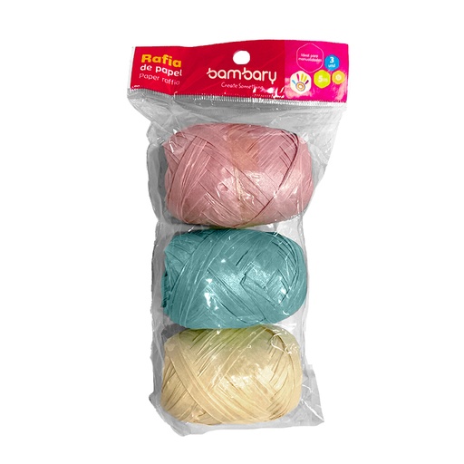 [712-0550/074] RAFIA DE PAPEL - COLORES PASTEL