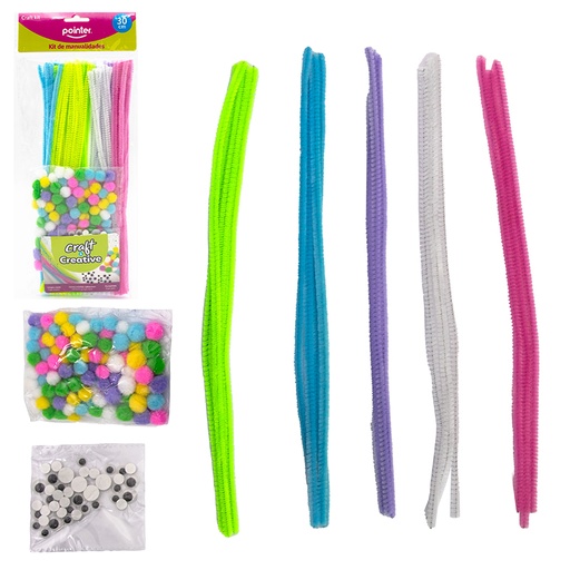 [ANC-2301] KIT DE MANUALIDADES (LIMPIA PIPAS, OJITOS MOVILES, POMPONES)