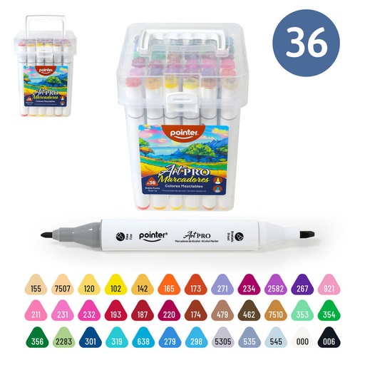 [AHC-36] SET DE MARCADORES x 36 COLORES
