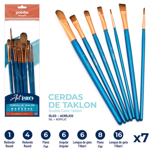 [AB-2020-19] SET DE PINCELES ART PRO x7PZAS