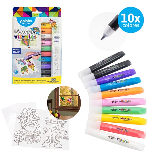[WPS-2332] SET DE PINTURA VITRAL X10