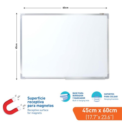 [WB-45X60] TABLERO BLANCO 45 x 60 cm