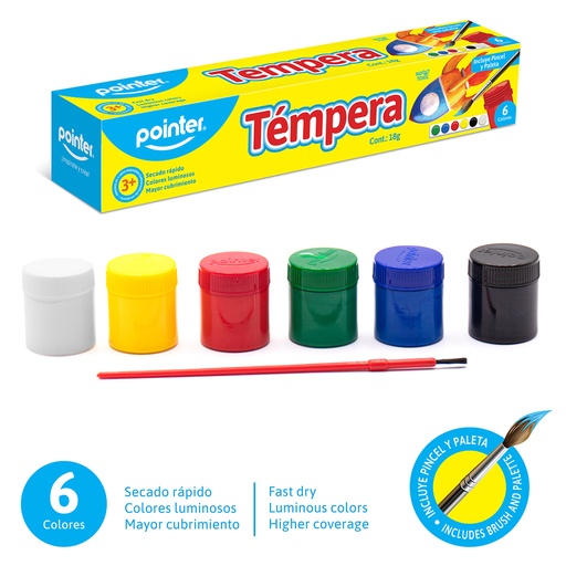 [WC-22G-6] TEMPERA 6 COLORES