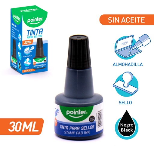 [INK-30-BK] TINTA PARA ALMOHADILLA DE SELLOS (NEGRO)