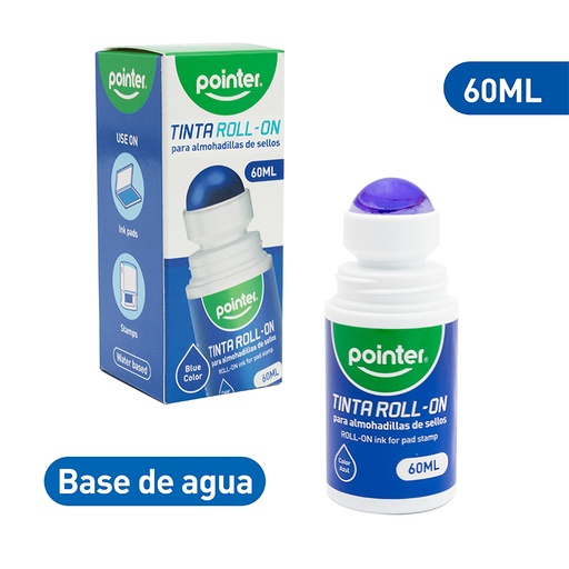 [INK-60-BU] TINTA PARA SELLO ROLL ON 60ML (AZUL)