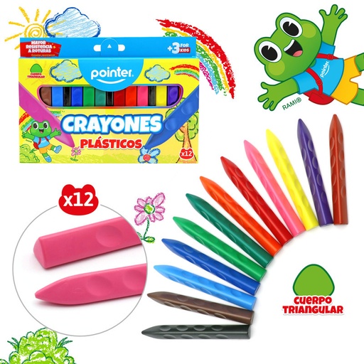 [CY-2409] CRAYONES PLASTICOS x12 COLORES