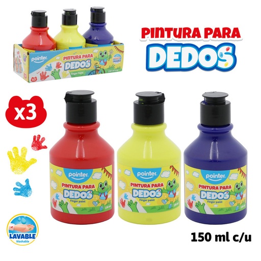 [WCT-2422] PINTURA DE DEDOS 150ml x 3 PZAS.