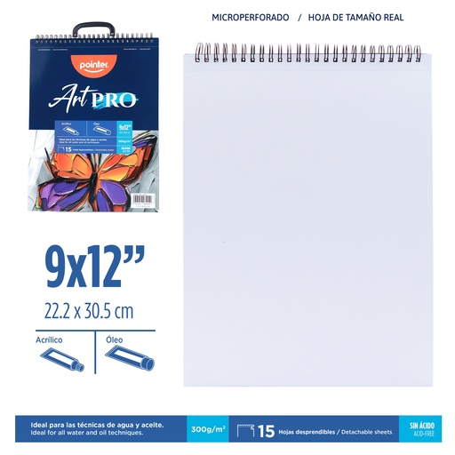 [DBOL-300-912] BLOCK ART PRO 9x12" - ACRILICO Y OLEO