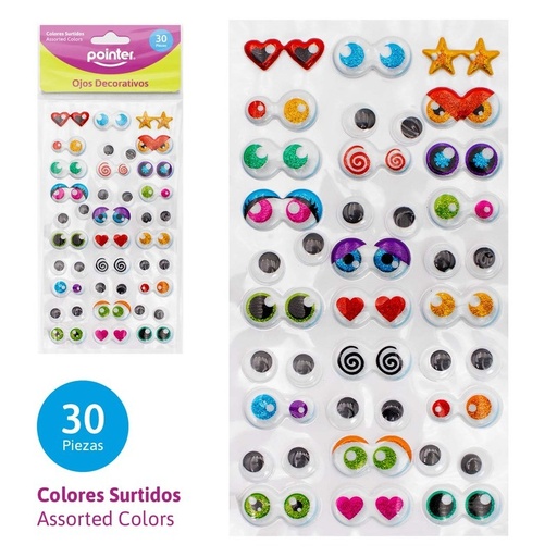 [MAS805] OJOS DECORATIVOS x 30 PZAS.