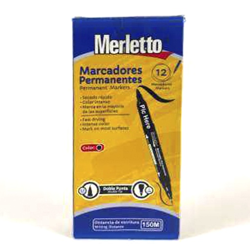 [780-755387799] SET DE 12 MARCADORES PERMANENTES DOBLE P 0.4mm / 1