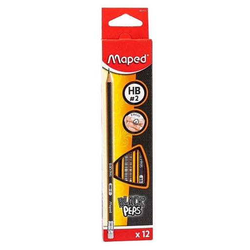 [851721] LAPIZ DE GRAFITO HB BLACK PEPS CLÁSICO x12PZS