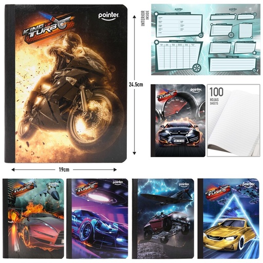 [COS-01] CUADERNO COSIDO RAYA ANCHA 200 PAGINAS (AUTOS)