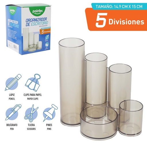 [905] ORGANIZADOR DE ESCRITORIO 5 COMPARTIMIENTOS
