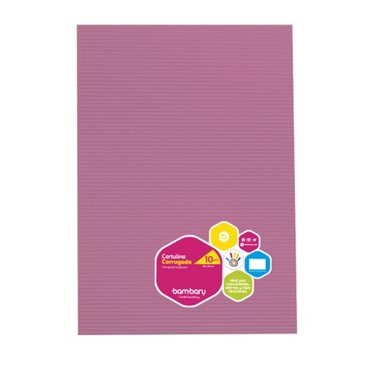 [112-1501/640] CARTULINA CORRUGADA ROSADO 
