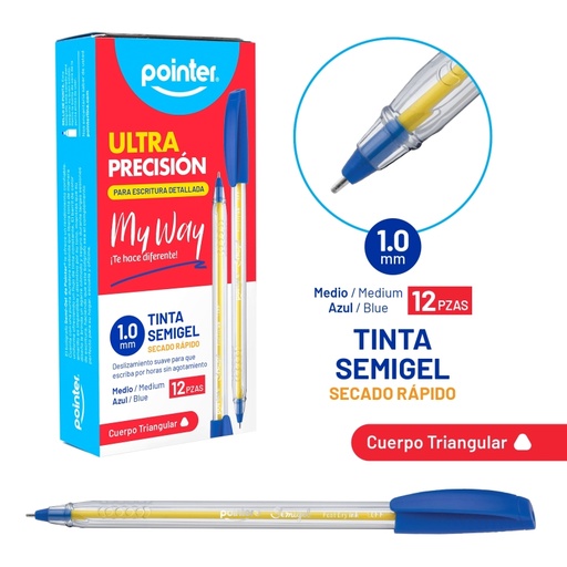 [BP-6010-A] BOLIGRAFO SEMIGEL AZUL ULTRA PRECISION 1.0MM