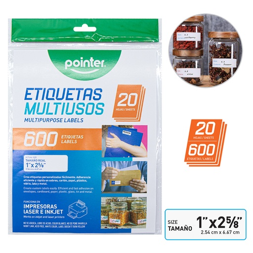 [WPL-1X258-B] ETIQUETAS MULTIUSOS 1X258"