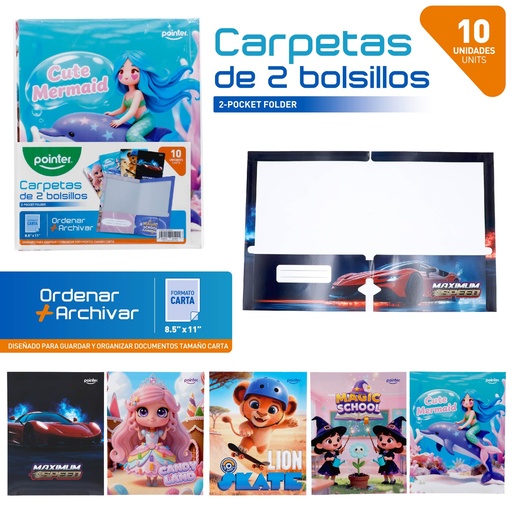 [FL2-25163] CARPETA DE 2 BOLSILLOS - DISEÑOS INFANTILES