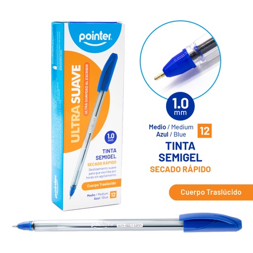 [BP-1010-A] BOLIGRAFO AZUL SEMI GEL 1.0 MM