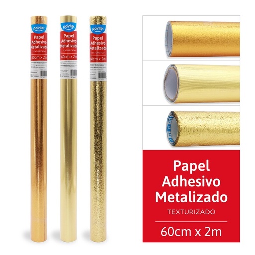 [PA-60200-G] PAPEL ADHESIVO TEXTURIZADO DORADO 60 cm x 2m