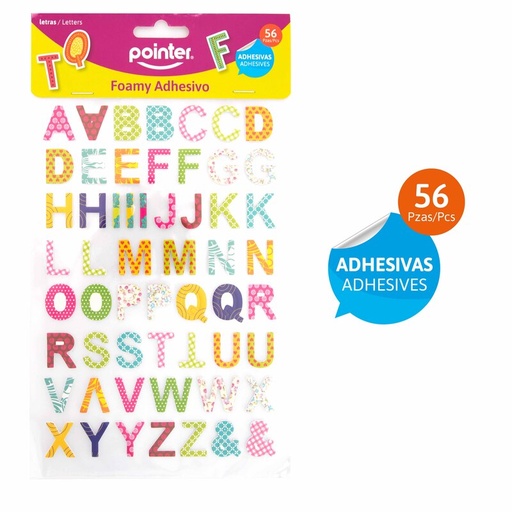 [ANC-22131] LETRAS DE FOAMY ADHESIVAS - x56PZAS