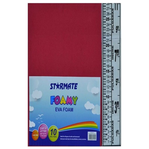 [STR-EVA-001] FOAMY LISO 8.5X11" ROJO OSCURO