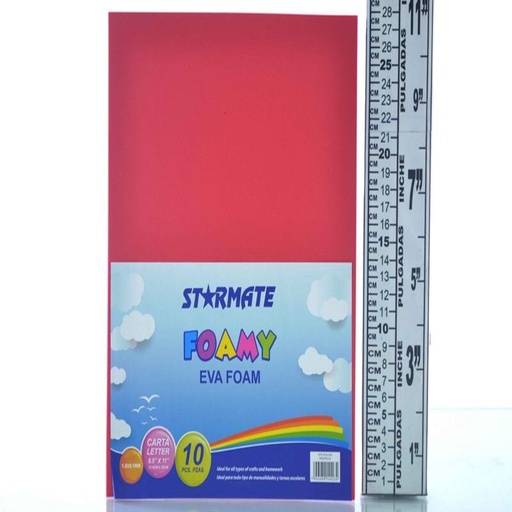 [STR-EVA-002] FOAMY LISO 8.5X11" ROJO