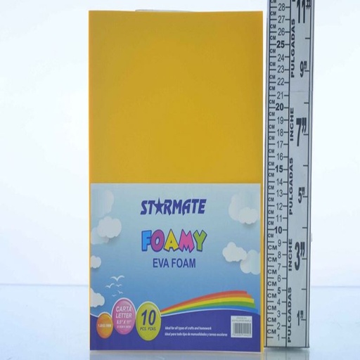 [STR-EVA-010] FOAMY LISO CARTA 8.5X11" AMARILLO ORO
