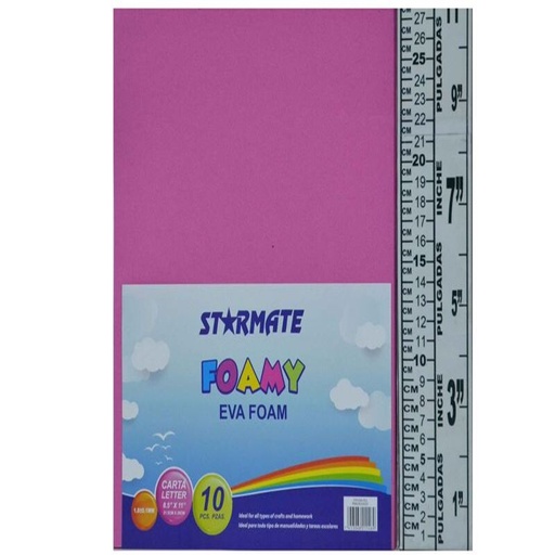 [STR-EVA-052] FOAMY LISO CARTA 8.5X11" ROSADO