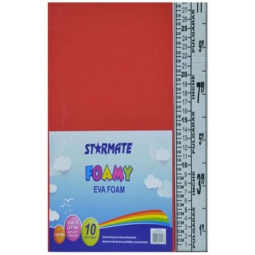 [STR-EVA-056] FOAMY LISO CARTA 8.5X11" ROJO FRESCO
