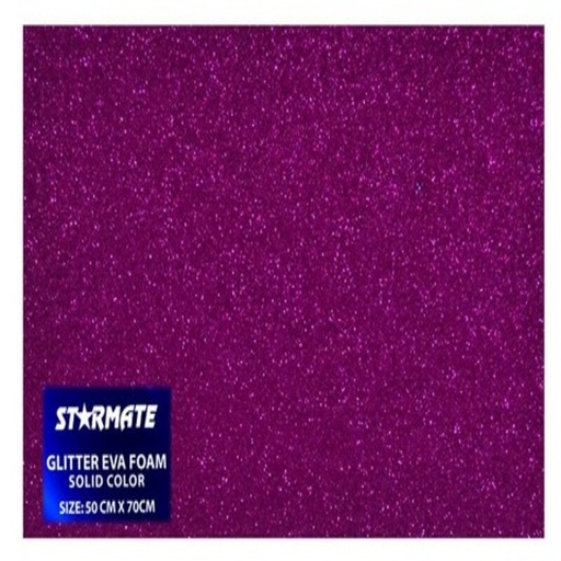 [STR-GL-CART005] FOAMY C/ESCARCHA 50X70CM FUCSIA