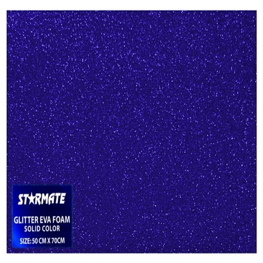 [STR-GL-CART043] FOAMY C/ESCARCHA 50X70CM AZUL