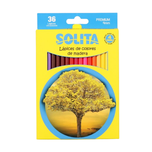 [SLC019] LAPICES DE COLORES DE MADERA X36 SOLITA