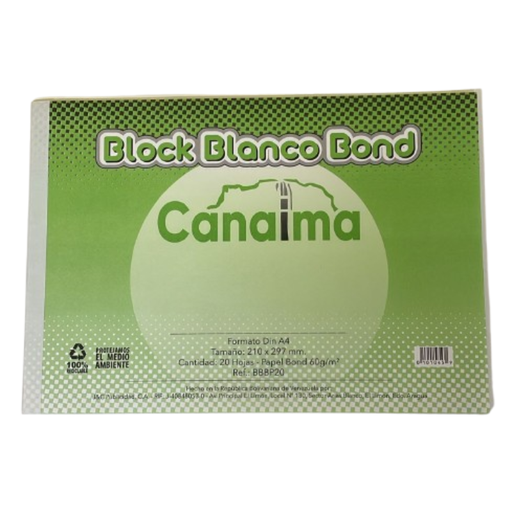 [BBBP20] BLOCK BLANCO BOND DIN/A4 - 20HJ 21x29,7CM