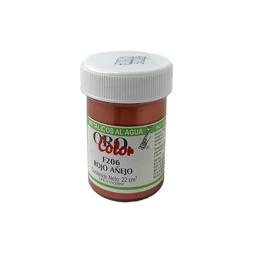[F206-22] PINTURA METALICOS AL AGUA ROJO AÑEJO 22CM