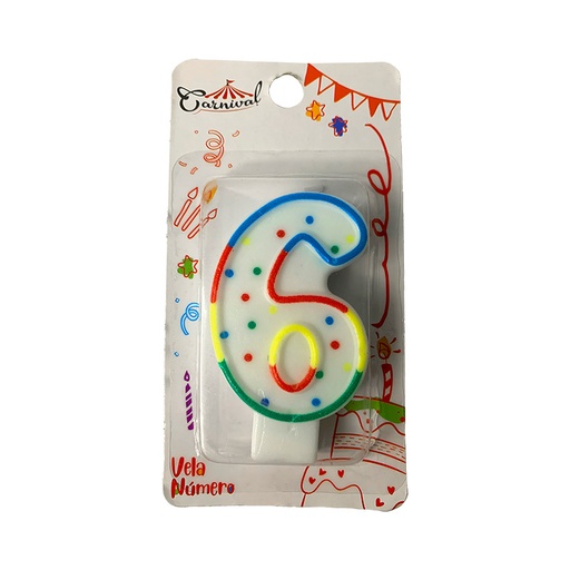 [CA-VL-D6] VELAS DE CUMPLEAÑOS N.6