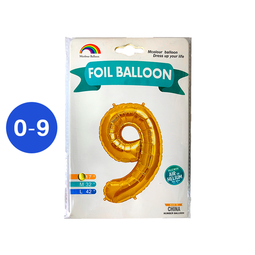 [A959-BLNB-SG] GLOBOS NUMEROS DORADO TALLA 17 