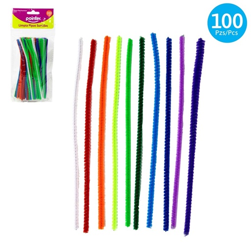 [ANC-1743] LIMPIA PIPAS DE COLORES SURTIDOS - 15CM x100PZAS