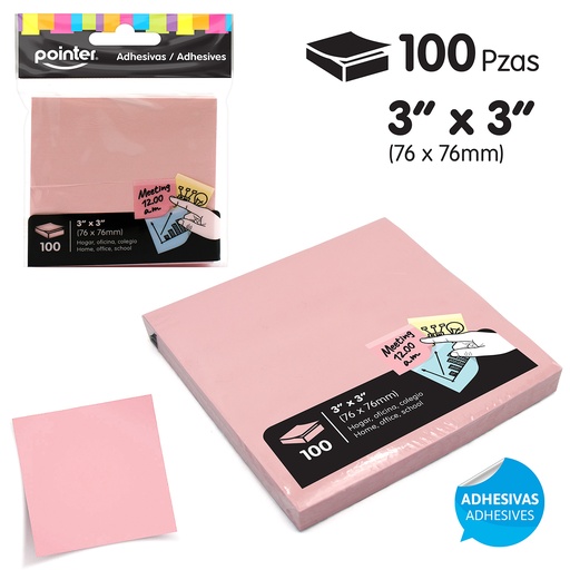 [NT-331100PR] NOTAS ADHESIVAS - 76 x 76MM x100 HOJAS