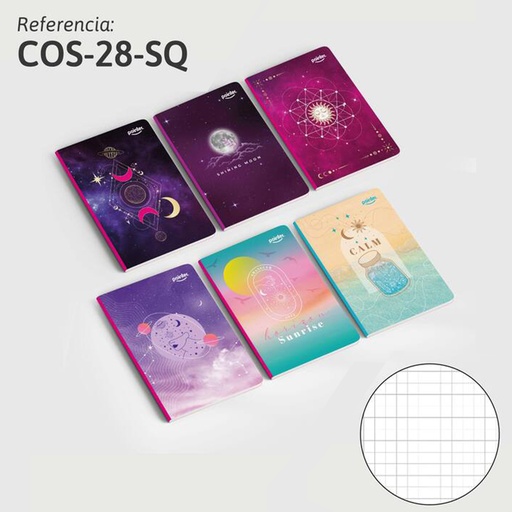 [COS-28-SQ] CUADERNO COSIDO A4 CUADRICULADO x100 HOJAS (ASTRONOMIA)